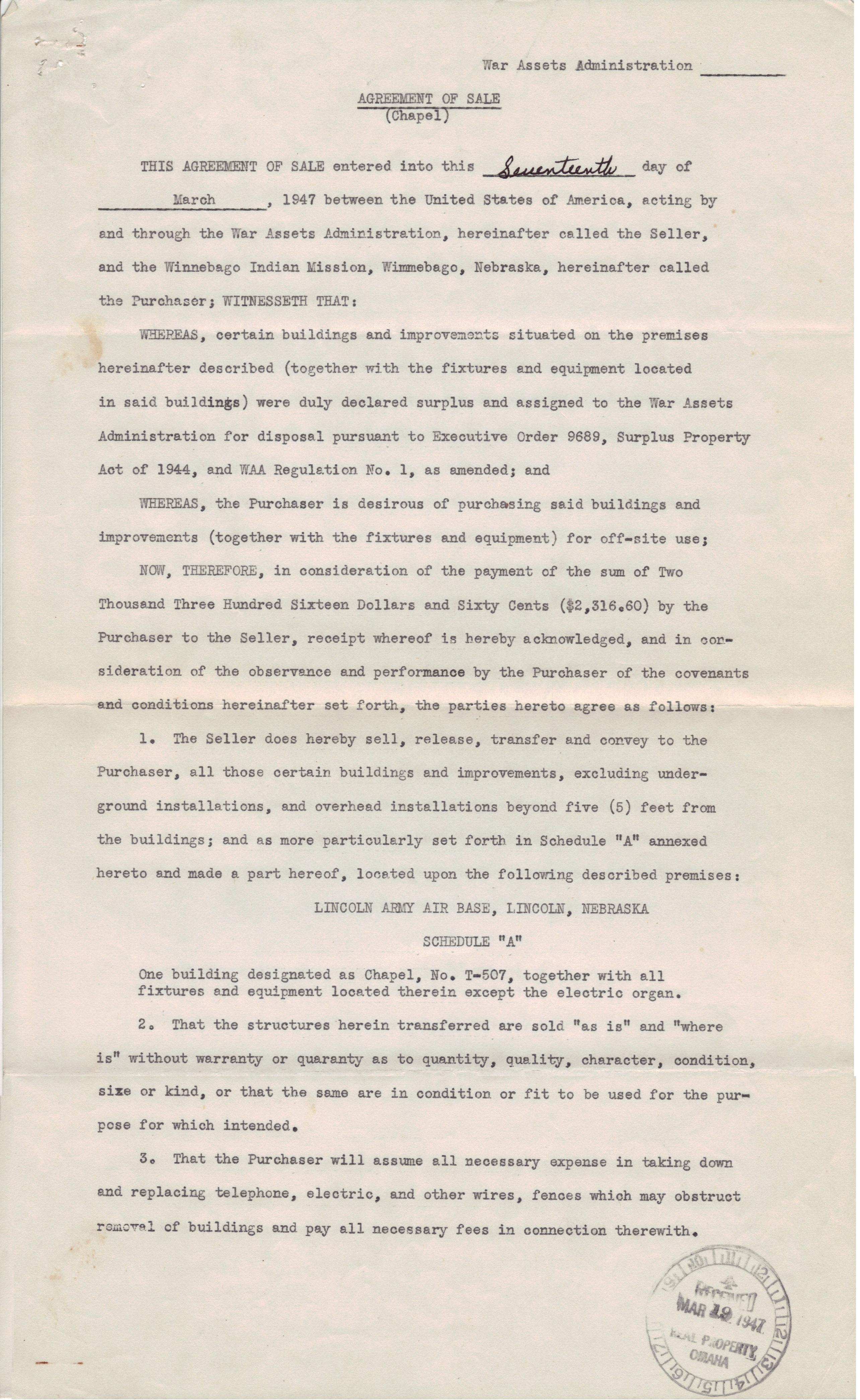 Contract, page 1